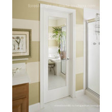 Ванная комната Белый шейкер деревянная дверь с прозрачным стеклом зеркала